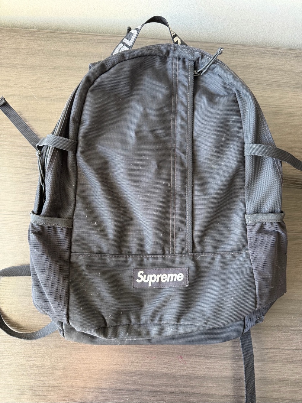Supreme SS18 Backpack Black Cordura Box Logo Bag Streetwear As Is Damaged
